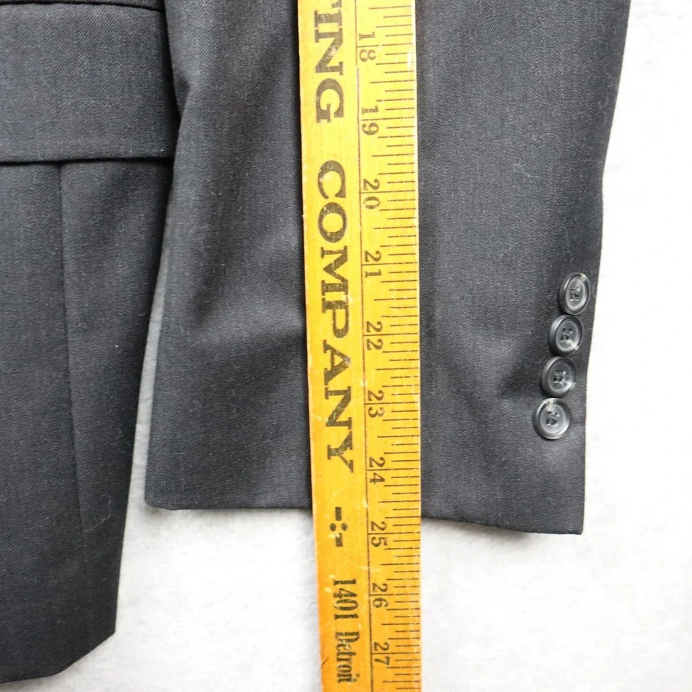 Pronto Uomo Blazer Mens 48 Short Platinum Modern Fit Charcoal Wool Solid Jacket
